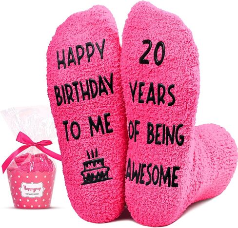 HAPPYPOP 20th Birthday Gifts Ideas for Women - Socks for 20 Year Old Female, Best Gifts for 20 Year Old Women in Saudi Arabia