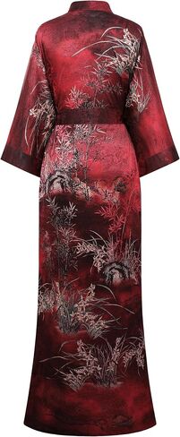 PRODESIGN Kimono Robes for Women - Long Silky Sleepwear Nightgown Bathrobe Floral Dressing Gowns Blouse Bride Bridesmaid Robe in Saudi Arabia