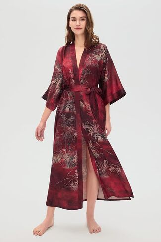 PRODESIGN Kimono Robes for Women - Long Silky Sleepwear Nightgown Bathrobe Floral Dressing Gowns Blouse Bride Bridesmaid Robe in Saudi Arabia