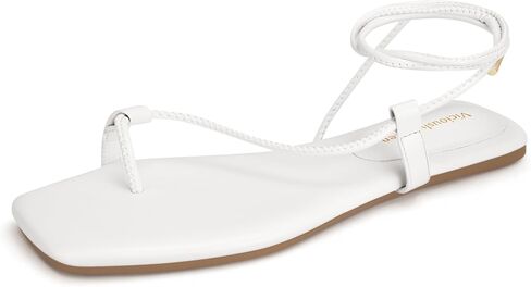 Women's Lace Up Sandals Strappy Flats Gladiator Wrap Flip Flop Tie Open Ring Toe Summer Shoes in Saudi Arabia