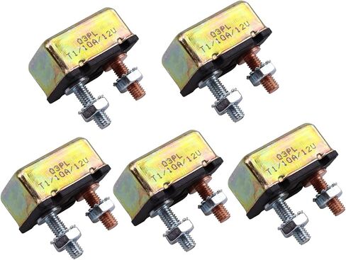 12V Universal Automatic Reset Stud Type Circuit Breaker 10A, No Bracket 1Pack (10A) in Saudi Arabia