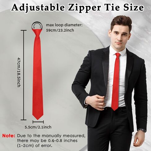 Pre Tied Ties for Men, 2.16" Skinny Tie for Men Adjustable Zipper Mens Neckties for Business Wedding Party Prom Church in Saudi Arabia