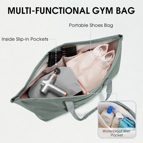 Sportsnew حقيبة حصيرة اليوغا الكبيرة مع حقيبة الأحذية وحجرة الرطب للسيدات حقيبة بيلاتيس الصالة الرياضية مع حامل حصيرة اليوغا حقيبة اليوغا مع حزام حصيرة قابل للتعديل للنساء الرجال in Kuwait