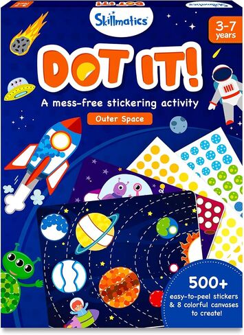 Skillmatics Art Activity - Dot It Photo Frames, Mess-Free Sticker Art for Kids, Craft Kits, DIY Activity, Gifts for Boys & Girls Ages 3, 4, 5, 6, 7, Travel Toys for Toddlers in Kuwait