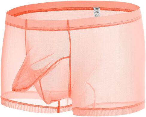 JINSHI Men’s Sexy Underwear Mesh Sheer See Through Boxer Briefs transparent Bulge Pouch ultra thin Breathable Trunks in Saudi Arabia