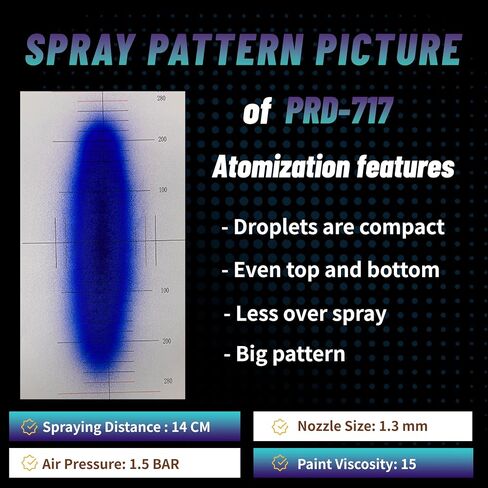 Paint Spray Gun PRD-717 VS Type with Split Nozzle 1.3mm Automotive Refinishing Spray Gun, Brown in Saudi Arabia