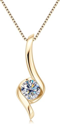1CT Moissanite Pendant Necklace for Women D Color VVS1 925 Sterling Silver Infinity Chain Necklace Gift for Her Wife Mom Birthday in Kuwait