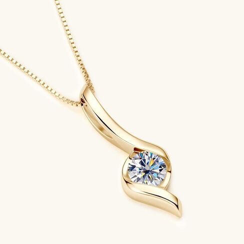 1CT Moissanite Pendant Necklace for Women D Color VVS1 925 Sterling Silver Infinity Chain Necklace Gift for Her Wife Mom Birthday in Kuwait