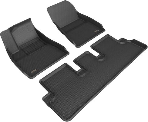 3D MAXpider Custom Fit Kagu Floor Mat (Black) Compatible with Tesla Model 3 Highland 2024-2025 - Full Set in Kuwait