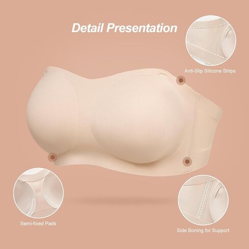 حمالات صامتة للنساء لا توجد أسطح داخلية ، قمة عصابة لاسلكية غير مرئية ، وتصميم مضاد للانزلاق مع أحزمة قابلة للإزالة ، وبشرة صدرية مريحة سلسة in Kuwait