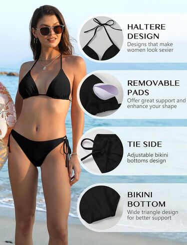 Bikini Sets for Women Sexy Two Piece Bathing Suit Halter Triangle Bikinis String Tie Sid Swimsuits for Women 2025 in Saudi Arabia