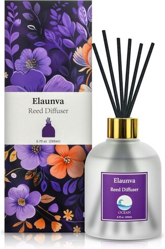 Eucalyptus Reed Diffuser Sets,6.7fl oz(200ml) with 8 Sticks,Fragrance/Aromatherapy for Livingroom/Office/Kitchen/Entryway/Bathroom,Shelf Decor,Home Accessories,Air Freshener(Eucalyptus) in Saudi Arabia