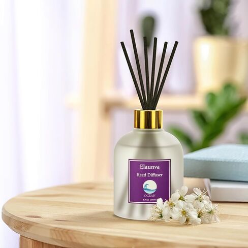 Eucalyptus Reed Diffuser Sets,6.7fl oz(200ml) with 8 Sticks,Fragrance/Aromatherapy for Livingroom/Office/Kitchen/Entryway/Bathroom,Shelf Decor,Home Accessories,Air Freshener(Eucalyptus) in Saudi Arabia