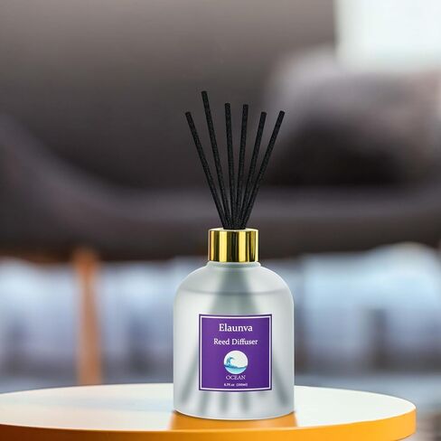 Eucalyptus Reed Diffuser Sets,6.7fl oz(200ml) with 8 Sticks,Fragrance/Aromatherapy for Livingroom/Office/Kitchen/Entryway/Bathroom,Shelf Decor,Home Accessories,Air Freshener(Eucalyptus) in Saudi Arabia