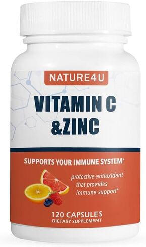 Vitamin C 1000mg with Zinc, Rose HIPS and Citrus Bioflavonoids, Immune Support Supplement Antioxidants Protection, 120 Capsules in Kuwait