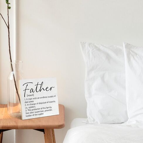 to Our Dad We Love You Wooden Sign Sentimental Dad Gift Ideas, Best Dad Gifts for Birthday Father's Day Wooden Sign Keepsake Desk Wall Decor 6.2 X 6.2 Inches in Kuwait