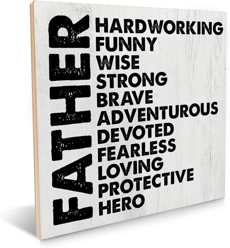 to Our Dad We Love You Wooden Sign Sentimental Dad Gift Ideas, Best Dad Gifts for Birthday Father's Day Wooden Sign Keepsake Desk Wall Decor 6.2 X 6.2 Inches in Kuwait