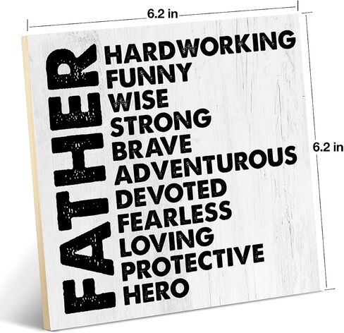 to Our Dad We Love You Wooden Sign Sentimental Dad Gift Ideas, Best Dad Gifts for Birthday Father's Day Wooden Sign Keepsake Desk Wall Decor 6.2 X 6.2 Inches in Kuwait