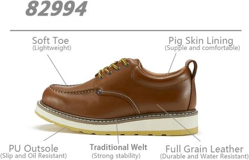 رجال 4 بوصات ناعمة إصبع القدم الناعم من الجلد المقاوم للانزلاق مقاوم لدائم أوكسفورد أحذية الأحذية 82994 in Kuwait