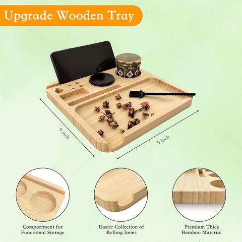 Wooden Tray with Lid, Large Black Tray with Storage Compartment, Portable Organizer Tray Set with Brush Accessories, Spill Proof Cover, Ideal Storage for Home or Travel in Saudi Arabia