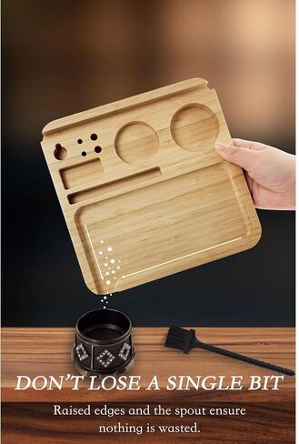 Wooden Tray with Lid, Large Black Tray with Storage Compartment, Portable Organizer Tray Set with Brush Accessories, Spill Proof Cover, Ideal Storage for Home or Travel in Saudi Arabia