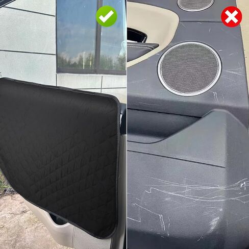2 Pcs Car Door Protector for Dogs Waterproof Anti Scratch Pet Car Door Cover Protector Vehicle Door Guards Fits Sedans and SUVs Pet Travel Black （2 Pack） (Camouflage Plaid) in Kuwait