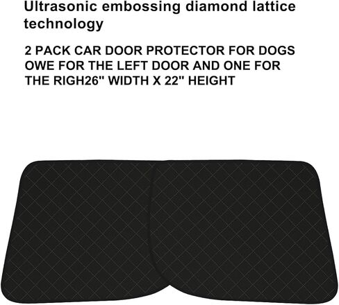 2 Pcs Car Door Protector for Dogs Waterproof Anti Scratch Pet Car Door Cover Protector Vehicle Door Guards Fits Sedans and SUVs Pet Travel Black （2 Pack） (Camouflage Plaid) in Kuwait