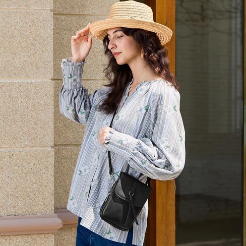 befen Genuine Leather Small Crossbody Bags for Women, Multi Pocket Cell Phone Crossbody Purse with RFID Blocking Card Slots in Saudi Arabia
