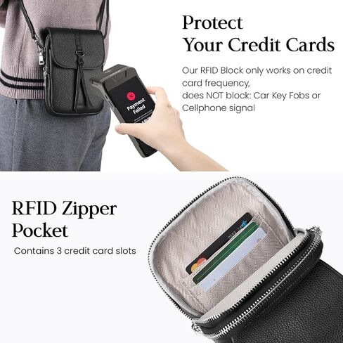 befen Genuine Leather Small Crossbody Bags for Women, Multi Pocket Cell Phone Crossbody Purse with RFID Blocking Card Slots in Saudi Arabia