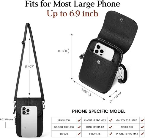 befen Genuine Leather Small Crossbody Bags for Women, Multi Pocket Cell Phone Crossbody Purse with RFID Blocking Card Slots in Saudi Arabia