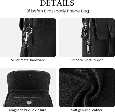 befen Genuine Leather Small Crossbody Bags for Women, Multi Pocket Cell Phone Crossbody Purse with RFID Blocking Card Slots in Saudi Arabia