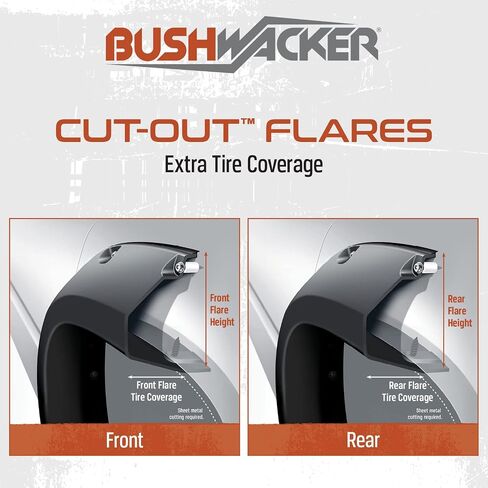 Bushwacker OE Style Factory Front & الخلفية Fender Flares | مجموعة 4 قطع ، أسود ، ناعم الانتهاء | 40926-02 | يناسب 2007-2013 GMC Sierra 1500/2500 HD/3500 HD W/6.6 'أو 8.1' سرير (يستبعد DILA) in Saudi Arabia