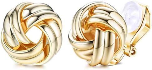 Aloha Earrings Twisted Knot Clip On Stud Earrings in Saudi Arabia