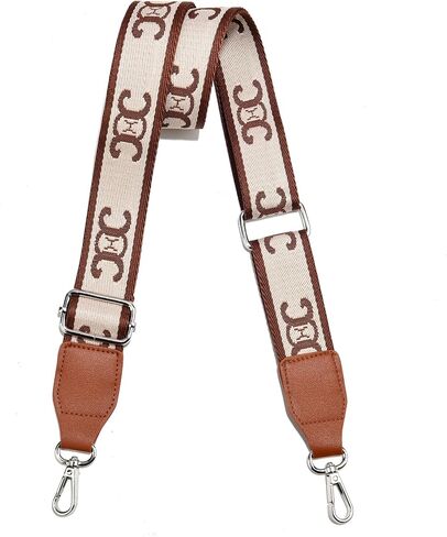 Purse Straps Replacement Crossbody, Universal Wide Shoulder Strap for Bags Adjustable Straps for Handbags (Silvery Hardware) in Saudi Arabia