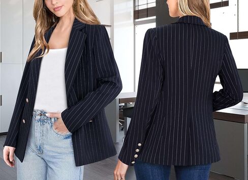 VFSHOW Womens Work Business Blazers Open Front Notch Lapel Double Breasted Office Back Slit Pockets Jackets Blazer in Saudi Arabia