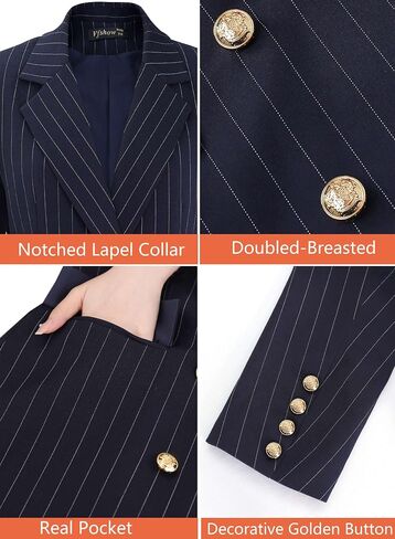 VFSHOW Womens Work Business Blazers Open Front Notch Lapel Double Breasted Office Back Slit Pockets Jackets Blazer in Saudi Arabia