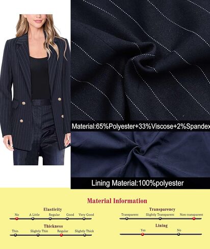 VFSHOW Womens Work Business Blazers Open Front Notch Lapel Double Breasted Office Back Slit Pockets Jackets Blazer in Saudi Arabia