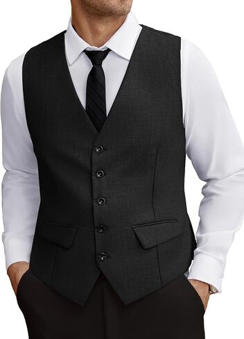 COOFANDY Men's Business Suit Vest Slim Fit Dress Vest Wedding Waistcoat in Kuwait