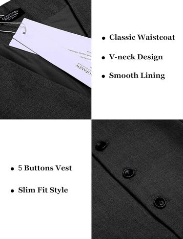 COOFANDY Men's Business Suit Vest Slim Fit Dress Vest Wedding Waistcoat in Kuwait