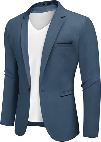 COOFANDY Men's Casual Blazers Sport Coats Slim Fit Cotton Sport Jackets 1 Button Lightweight Suit Jackets in Kuwait