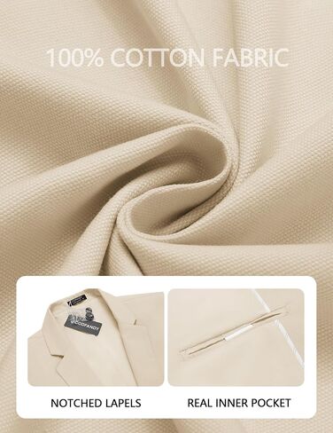 COOFANDY Men's Casual Blazers Sport Coats Slim Fit Cotton Sport Jackets 1 Button Lightweight Suit Jackets in Kuwait