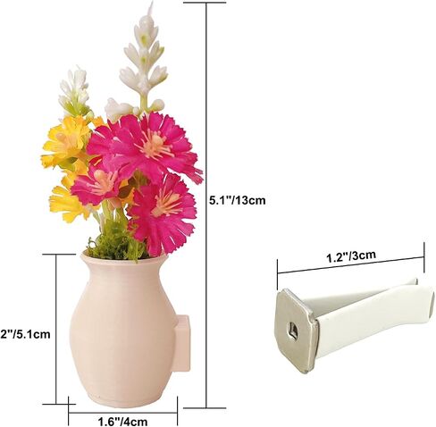 Set of 3 Cute Mini Flower Vases with Bouquet, Car Vent Clips & Air Freshener, Fresh Scent Car Decoration Accessories (marble, S) in Saudi Arabia