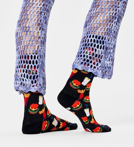 Happy Socks Foodie Design Sustainable Crew Sock Gift Box Sets- For Men and Women- Burger, Ice Cream, Picnic in Kuwait