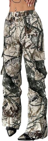 Kedera Women Camo Cargo Pants High Waist Baggy Wide Leg Camouflage Army Fatigue Joggers Trousers in Saudi Arabia