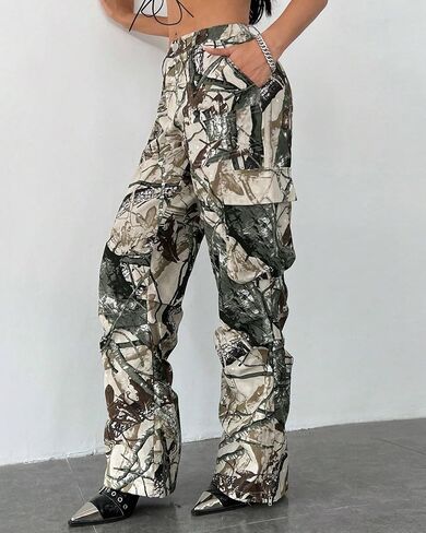 Kedera Women Camo Cargo Pants High Waist Baggy Wide Leg Camouflage Army Fatigue Joggers Trousers in Saudi Arabia