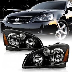Acanii - من أجل Black 2005-2006 Nissan Altima Factory Halogen Model Models Driver + Side Passenger