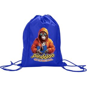 pindaloo cool Drawstring Backpack Bag - Blue 2 different sides logo.