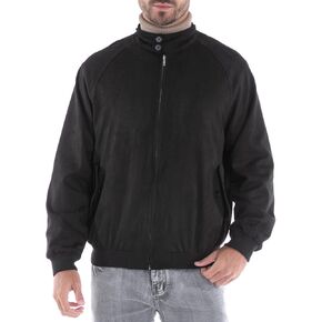 Mens Jacket, Casual Faux Suede Bomber Coat Classic Vintage Work Zip Lightweight