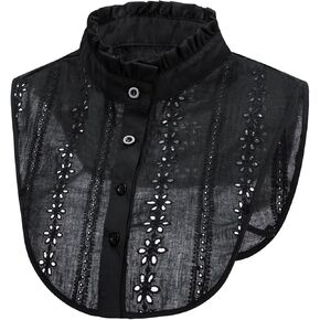 Jacquard Cotton Cotton Fake Collar مريح وتنفس جوفاء من طوق ديكي للنساء والبنات