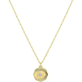 Gorjana - Neckstone Coin Necklace 16 "-18" - نحاس مطلي بالذهب 18K - خيارات الأحجار الكريمة الشخصية - طول السلسلة القابل للتعديل - الهدايا للمناسبات الخاصة in Kuwait